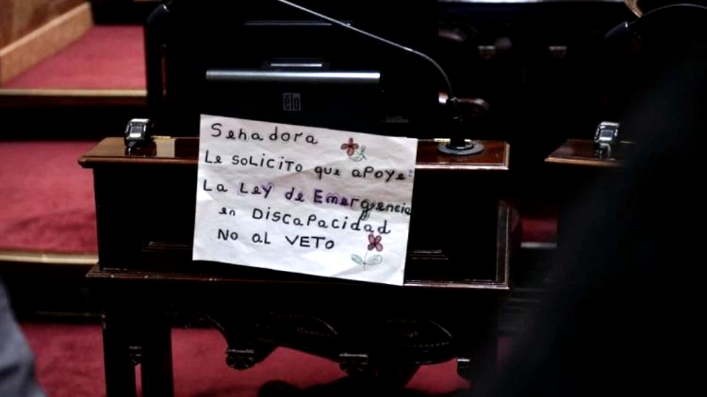 El senado rechazó el veto de Milei contra la discapacidad