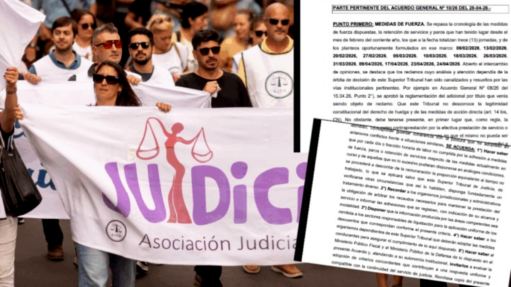 El STJ descontará los días de paro