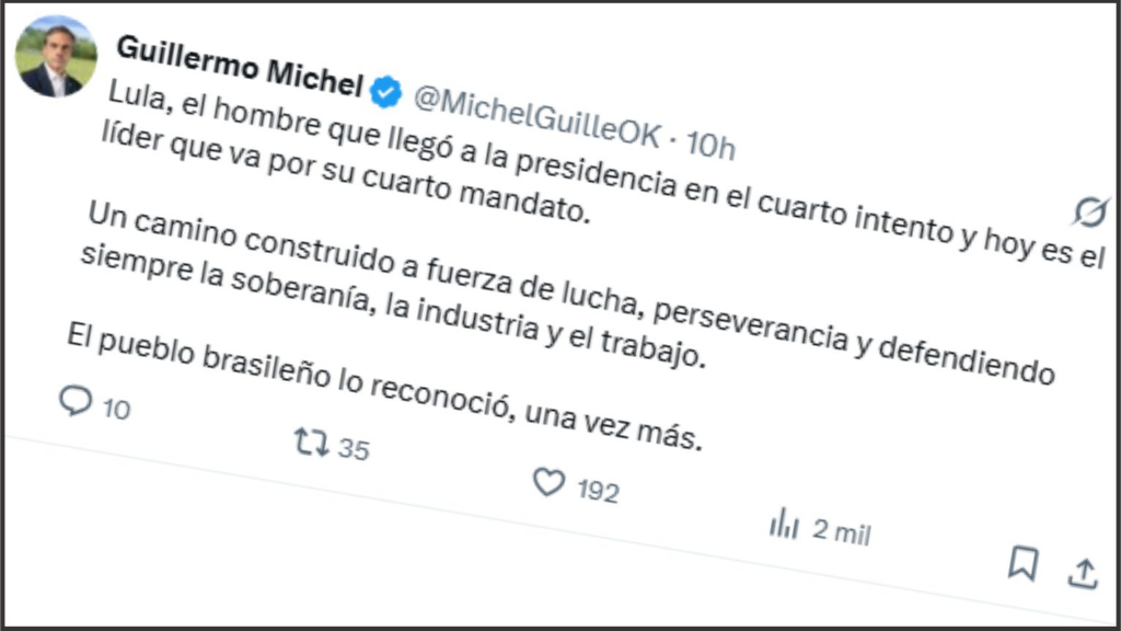 Michel remarcó que Lula “siempre defendió la soberanía, la industria y el trabajo”