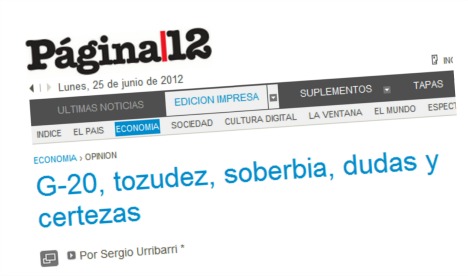 La mirada económica de Urribarri: publicó una columna en Página/12
