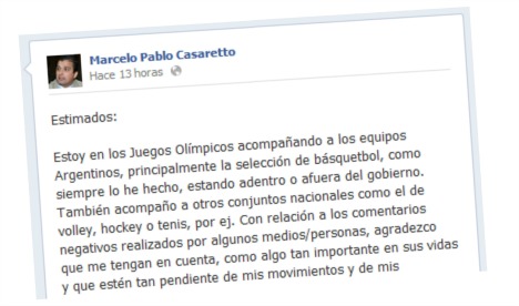 Casaretto tildó a Cresto de