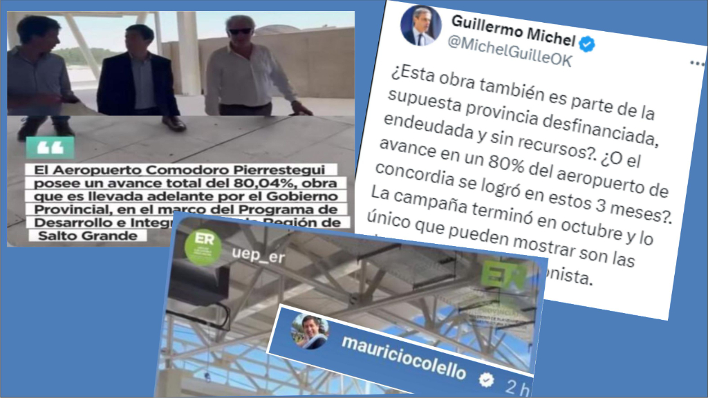 Michel recordó que el PJ dejó avanzado el aeropuerto de Concordia y Provincia eliminó el video