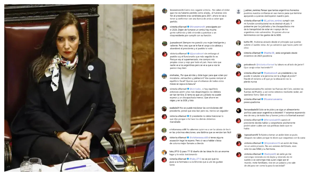 Lo que dijo Villarruel contra Milei y su gestión