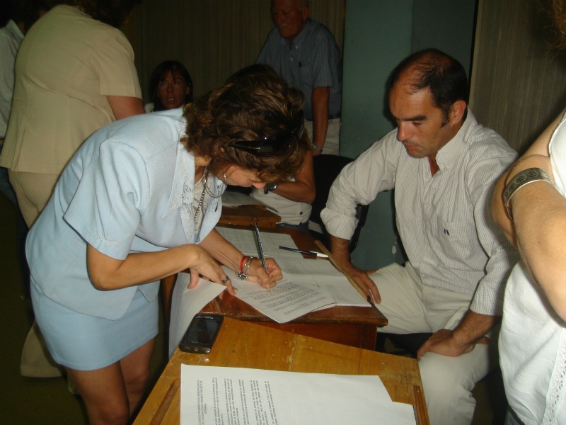 Miletich del FEF con Bertelotti del FJPV