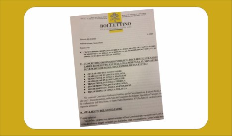 El texto de la renuncia del Papa