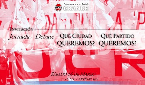 La UCR invita a una jornada de debate sobre la ciudad y el partido que se quiere