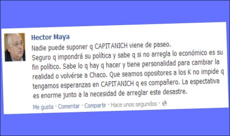 Maya con esperanzas con Capitanich porque “es un compañero”