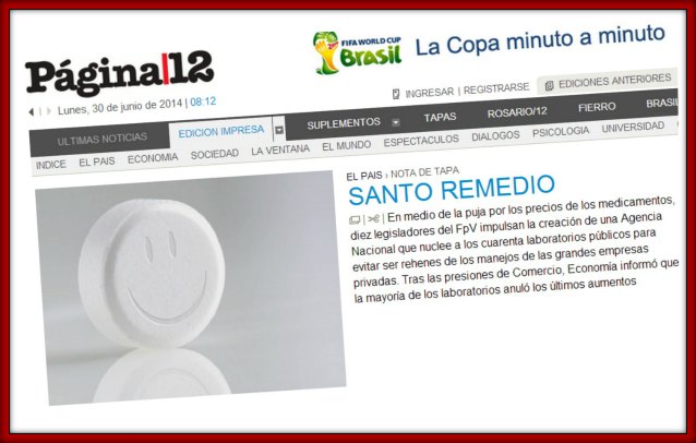 Gaillard, tapa de Página/12 por su proyecto de impulsar los laboratorios públicos de medicamentos