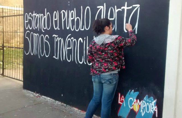 La Cámpora recordó a Evita con un mural