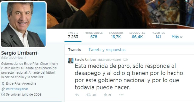 Urribarri repudió el paro de Moyano y Barrionuevo y recordó 