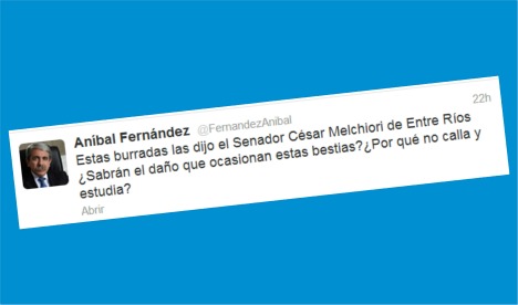 Aborto no punible: Aníbal Fernández tildó al senador Melchiori como 