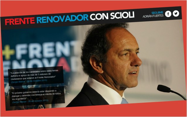 “Frente Renovador con Scioli”, la web del fuertismo
