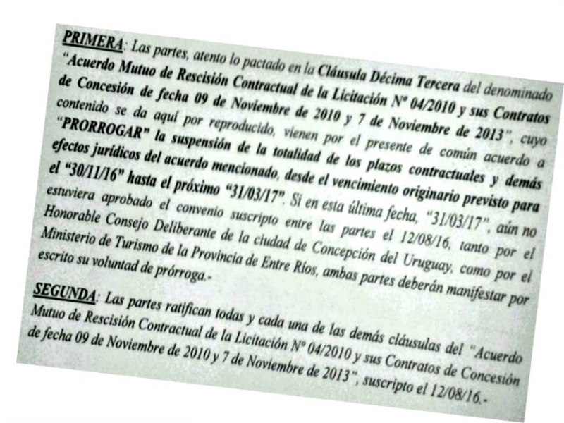 La rescisión del Proyecto Turístico Integral aún no se aprobó; se prorrogó hasta marzo