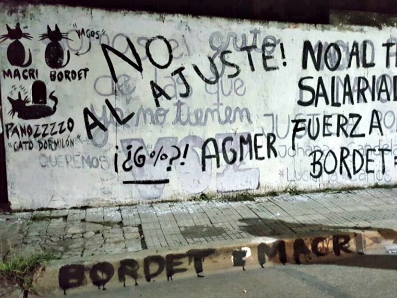 Agmer, con pintadas, le reclama a Bordet