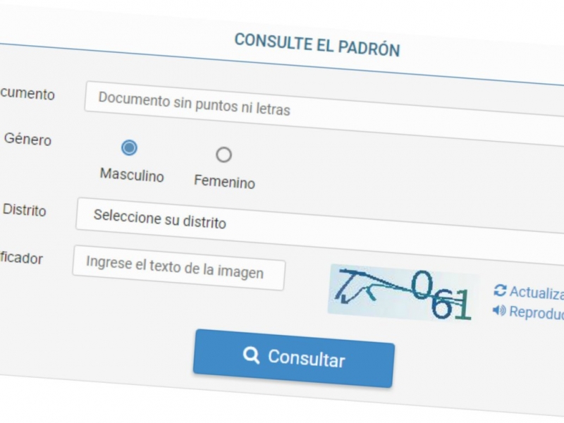 A controlar el Padrón Provisorio